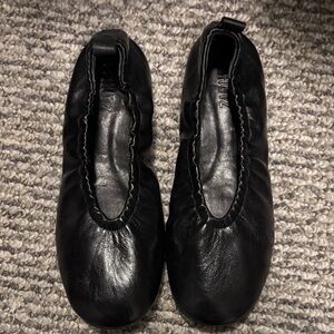 Schutz Black Leather Ballet Flats